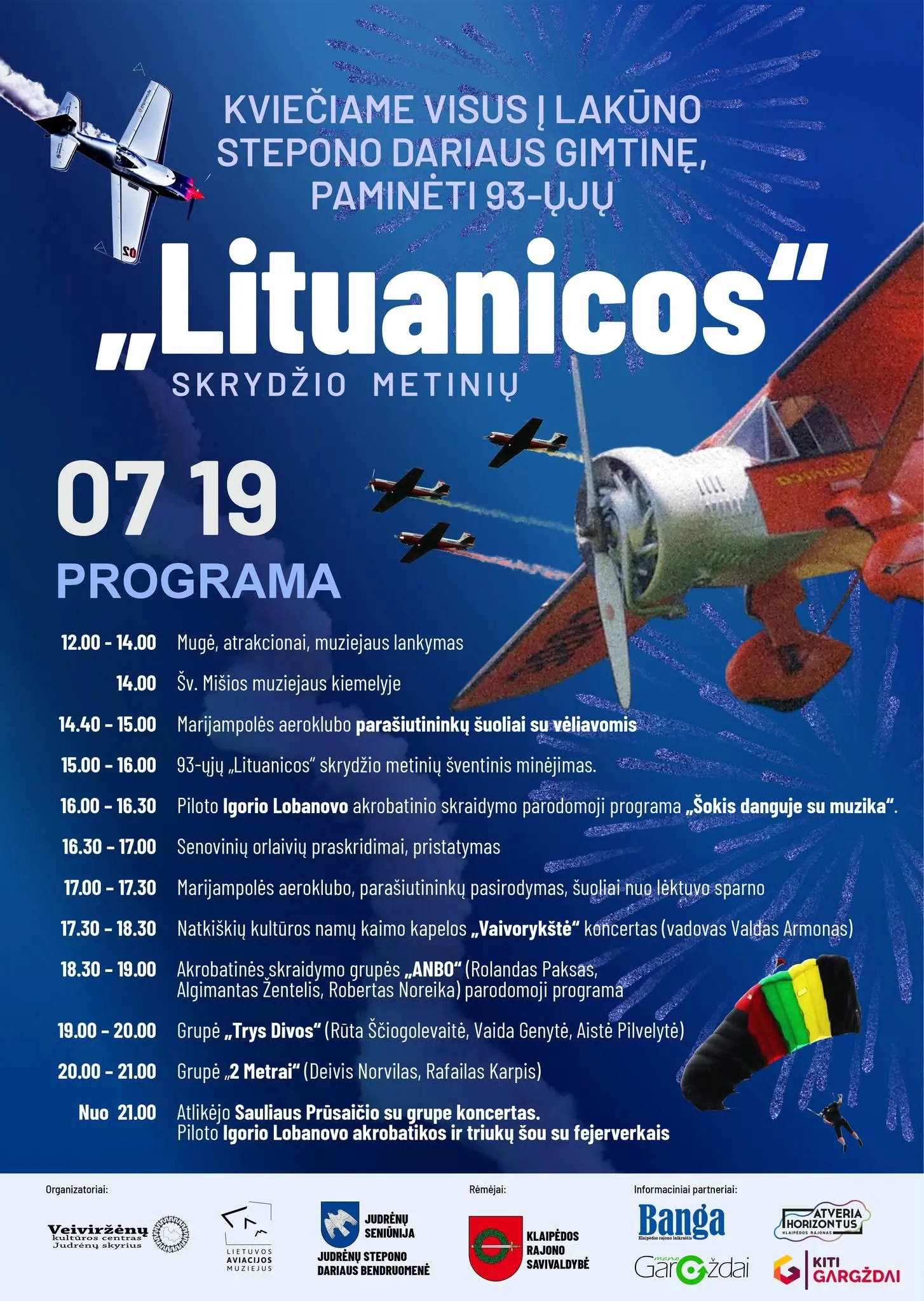 93 Lituanica metinės Judrėnuose +PROGRAMA - renginys