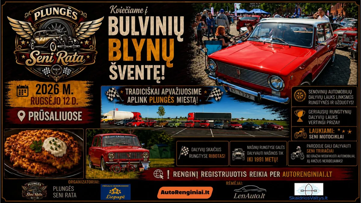 Bulvinių blynų čempionatas ir Plungės Seni Ratą automobilių paroda