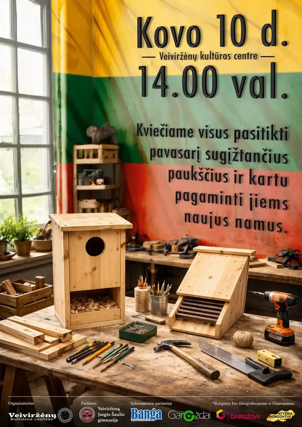 Edukacija "Laisvės inkilų gamyba"