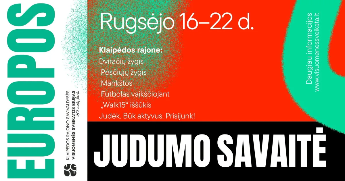 Europos judumo savaitė 2026 | Klaipėdos rajono judėjimo iššūkis