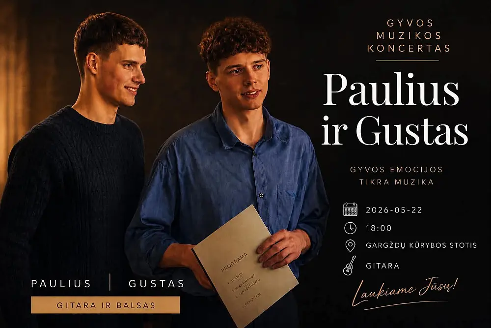 Gyvos muzikos vakaras Gargžduose!