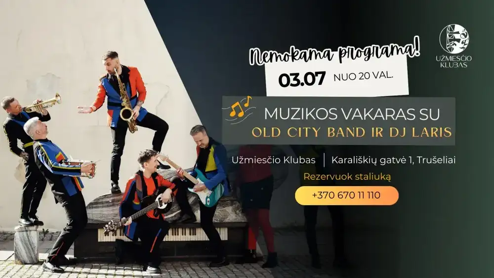 Gyvos muzikos vakaras su Old City Band