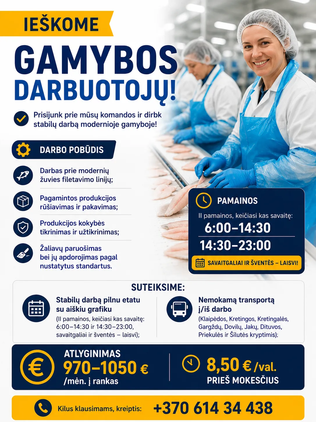 🚀 Ieškome GAMYBOS DARBUOTOJŲ!