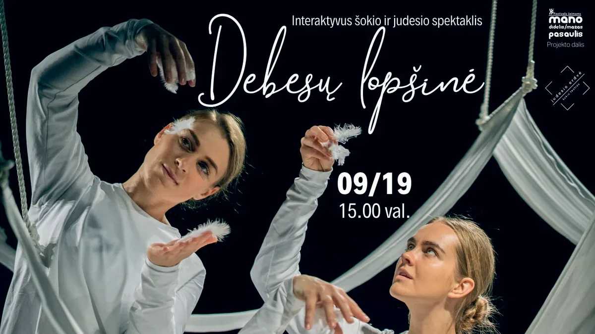Interaktyvus šokio ir judesio spektaklis 0-6 mėn. kūdikiams „DEBESŲ LOPŠINĖ“