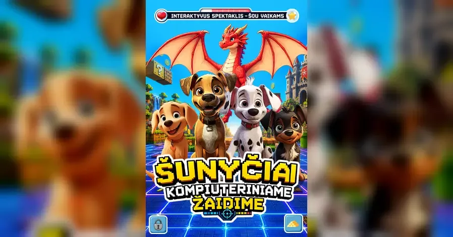 Interaktyvus spektaklis-šou vaikams "Šunyčiai kompiuteriniame žaidime"