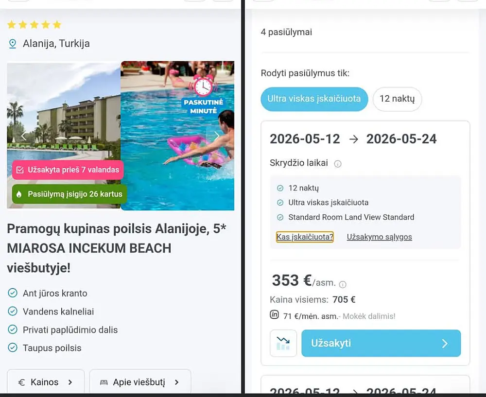 Kelionė į Turkiją su ultra viskas įskaičiuota -  353 EUR