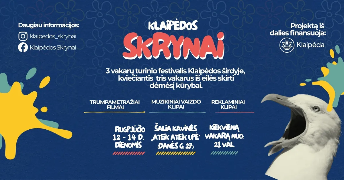 Klaipėdos skrynai: Nemokamas 3 vakarų turinio festivalis
