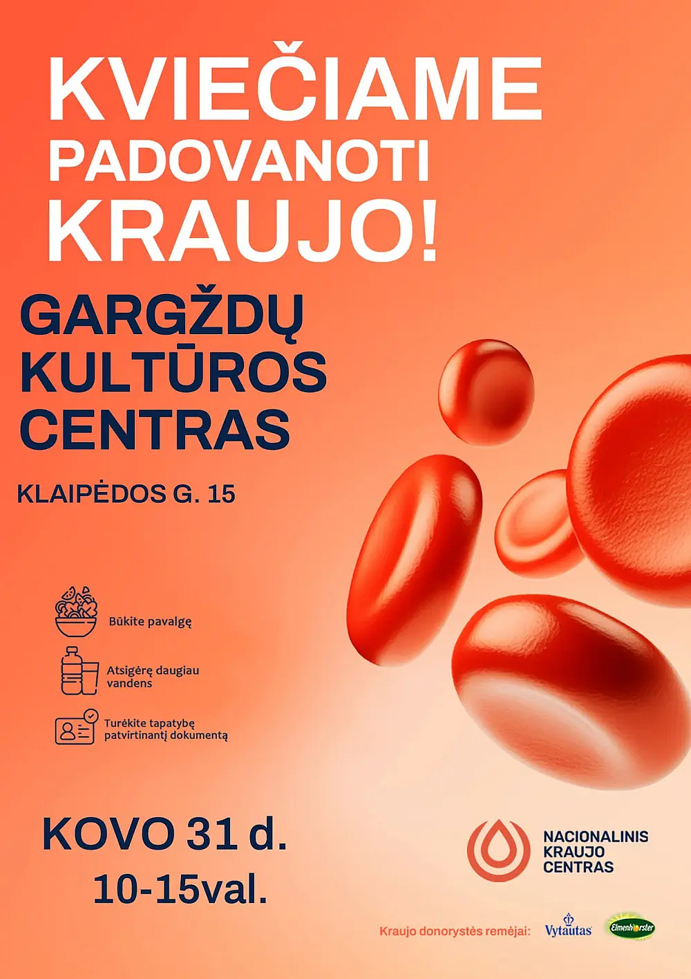 Kraujo donorystė Gargžduose