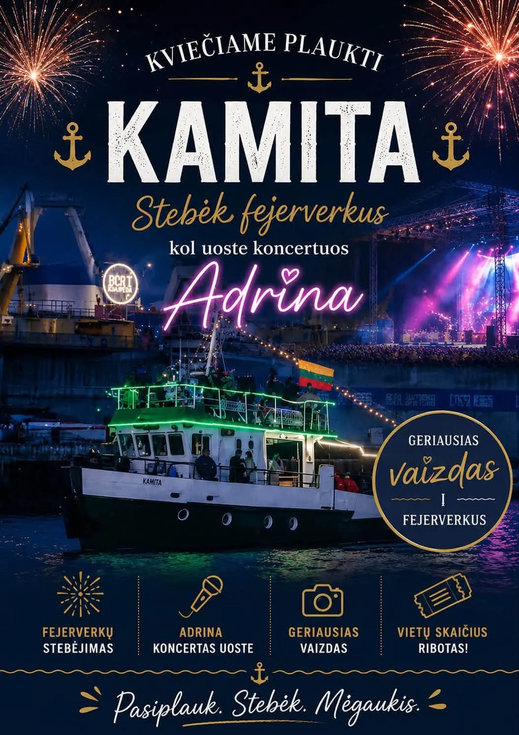 Kviečiame plaukti laivu KAMITA Jūros šventės metu!