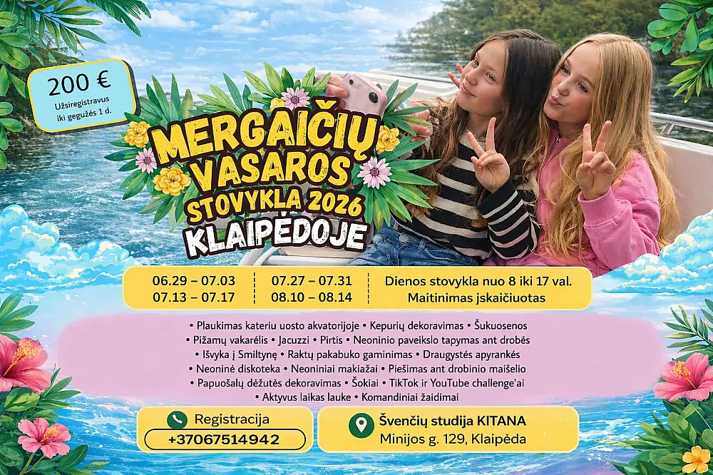 Mergaičių vasaros stovykla Klaipėdoje 2026