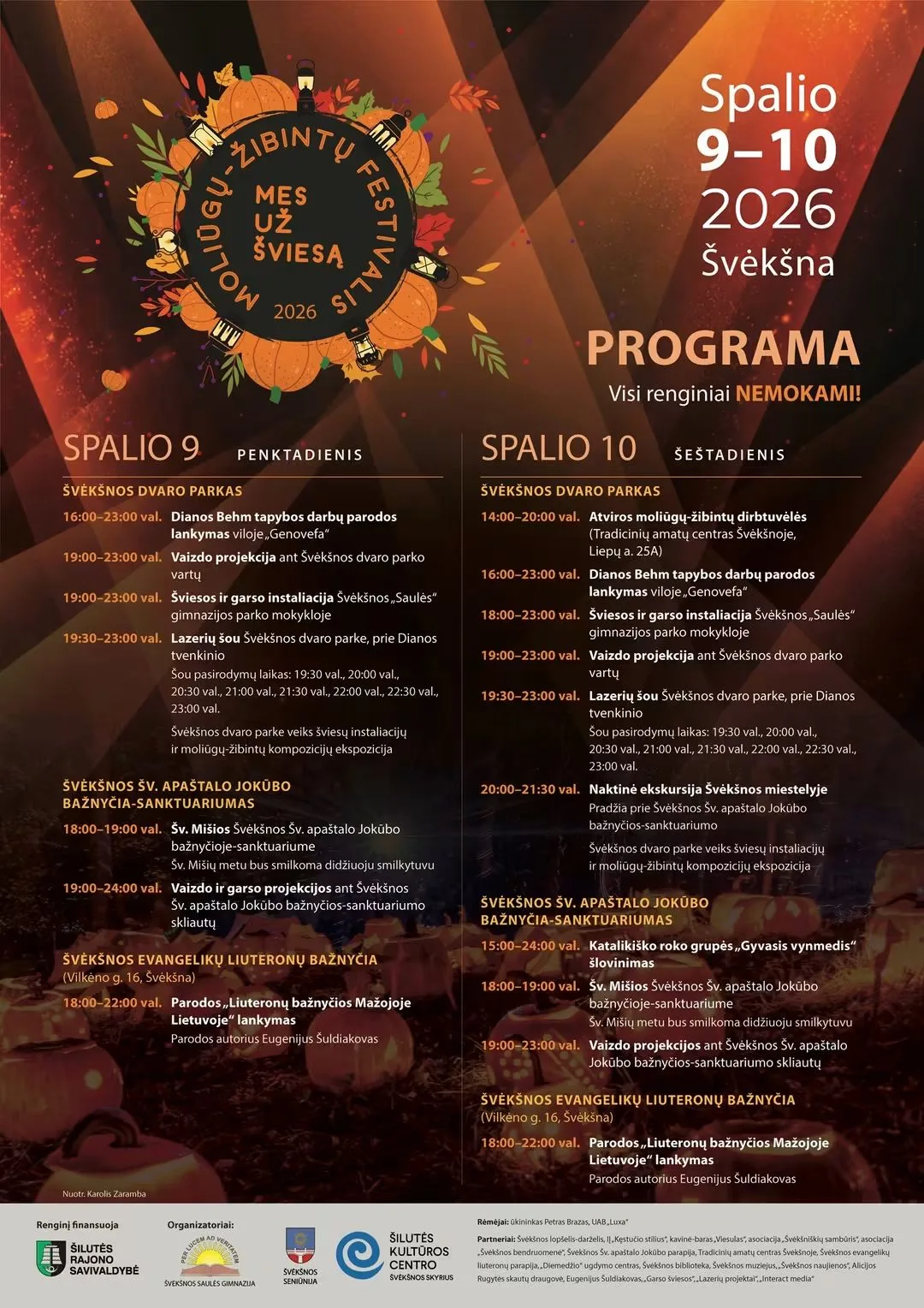 Moliūgų - žibintų festivalis 2026 "Mes už šviesą"