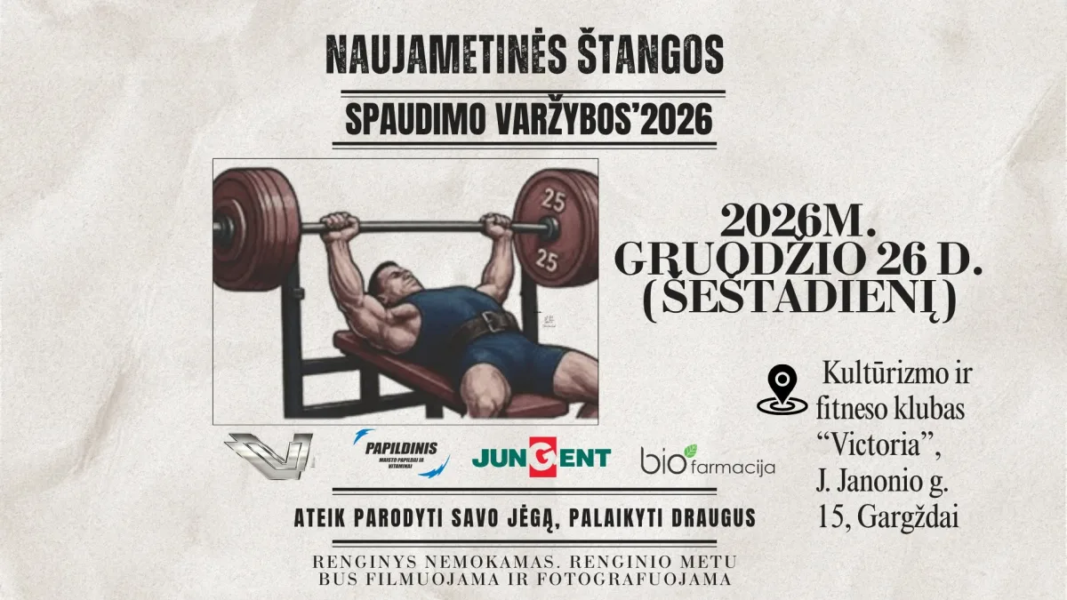 Naujametinės štangos spaudimo varžybos 2026