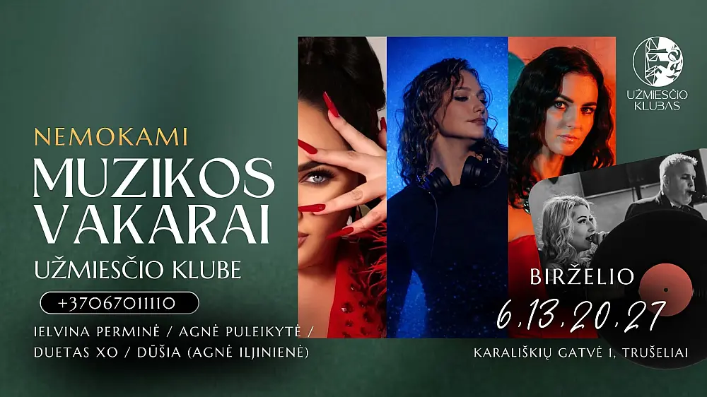 Nemokami muzikos vakarai Užmiesčio klube!