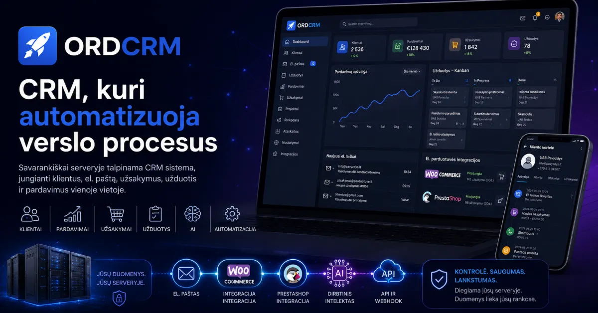 ORDCRM, kuris pildosi automatiškai.