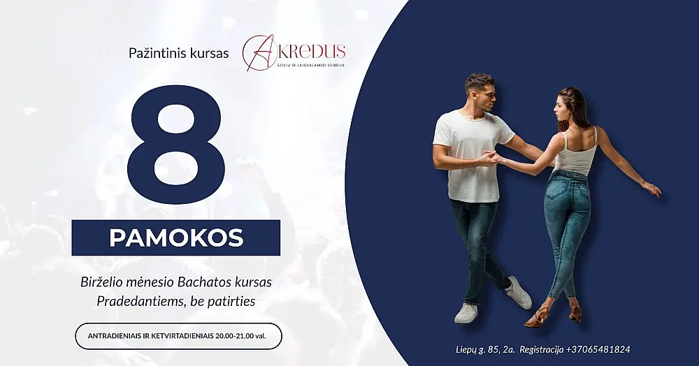 Pažintinis 1 mėnesio Bachatos kursas Pradedantiems!