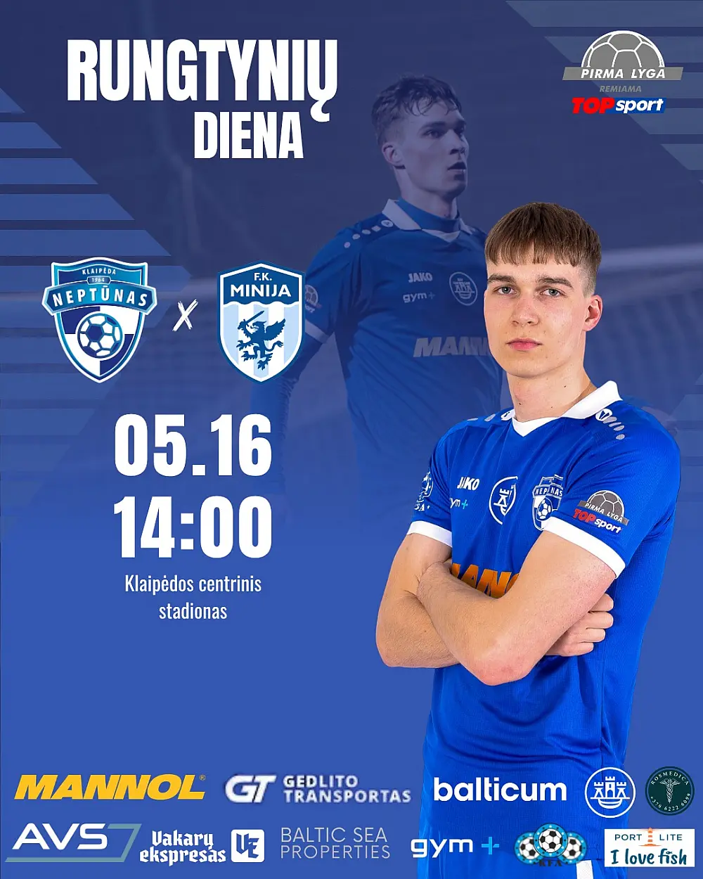 Pirma lyga, kurią remia TOPsport: NEPTŪNAS x MINIJA.