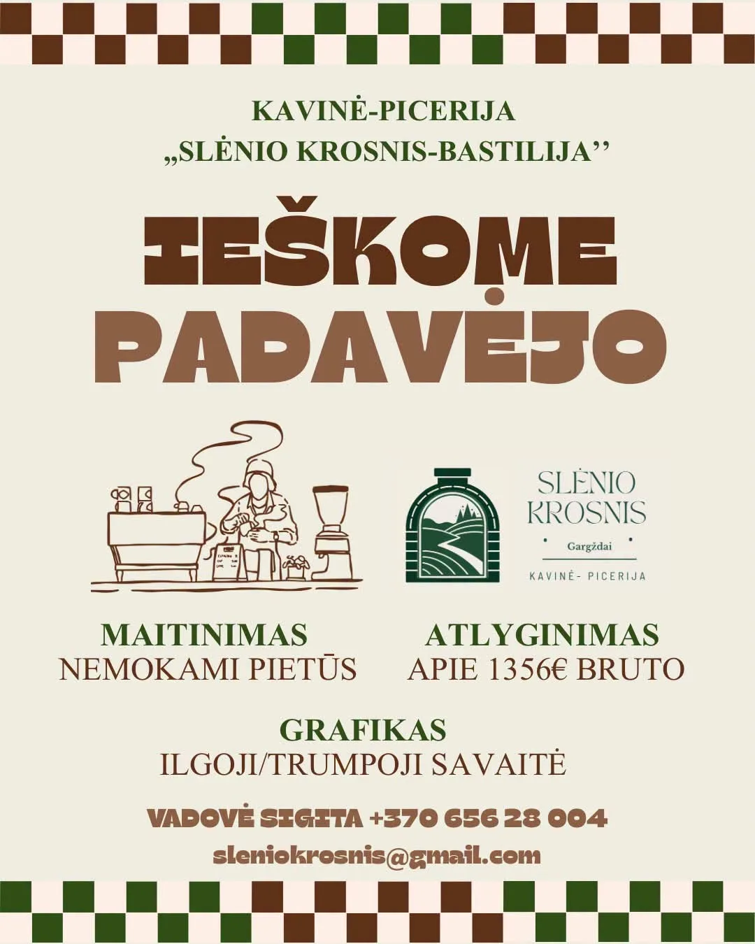 SLĖNIO KROSNIS GARGŽDUOSE IEŠKO PADAVĖJO - BARMENO