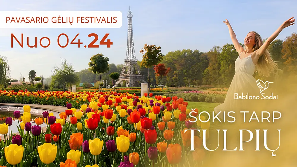 'Šokis tarp tulpių'  pavasario gėlių festivalis Babilono soduose