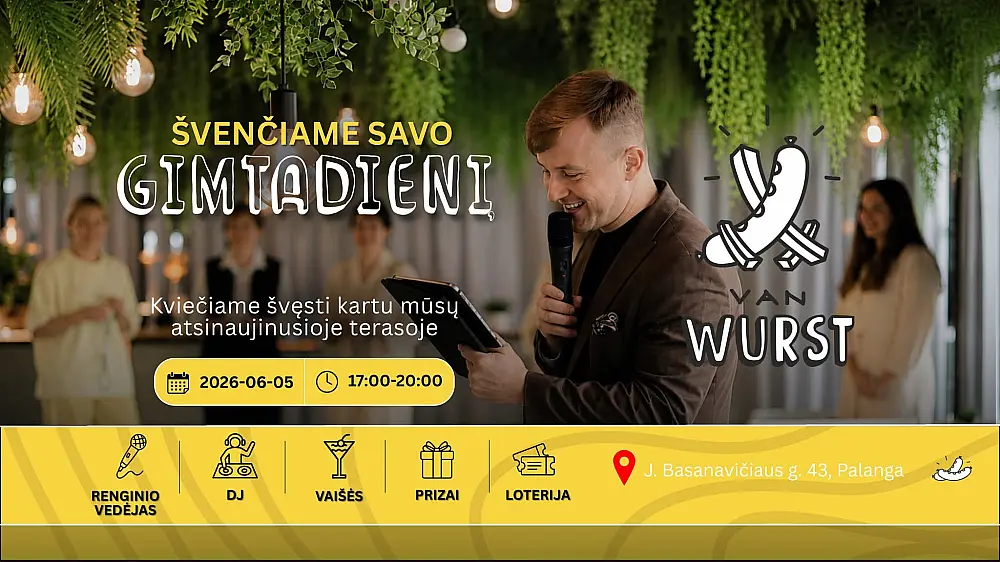 ŠVĘSKIME VAN WURST GIMTADIENĮ KARTU!