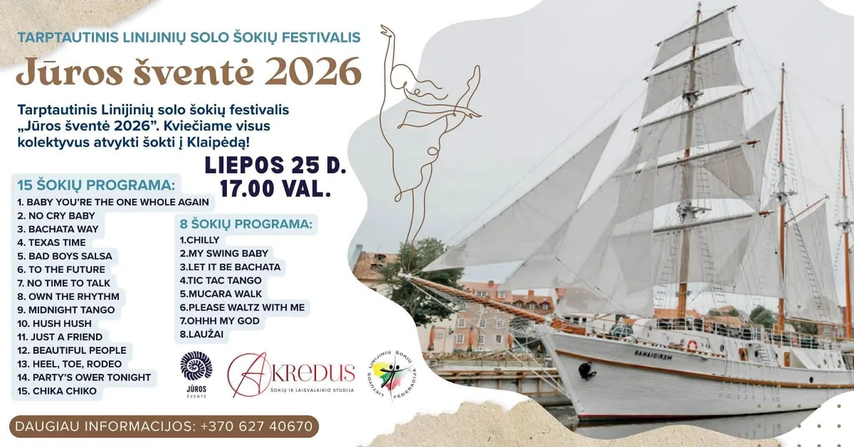 Tarptautinis linijinių solo šokių festivalis 2026 + PROGRAMA