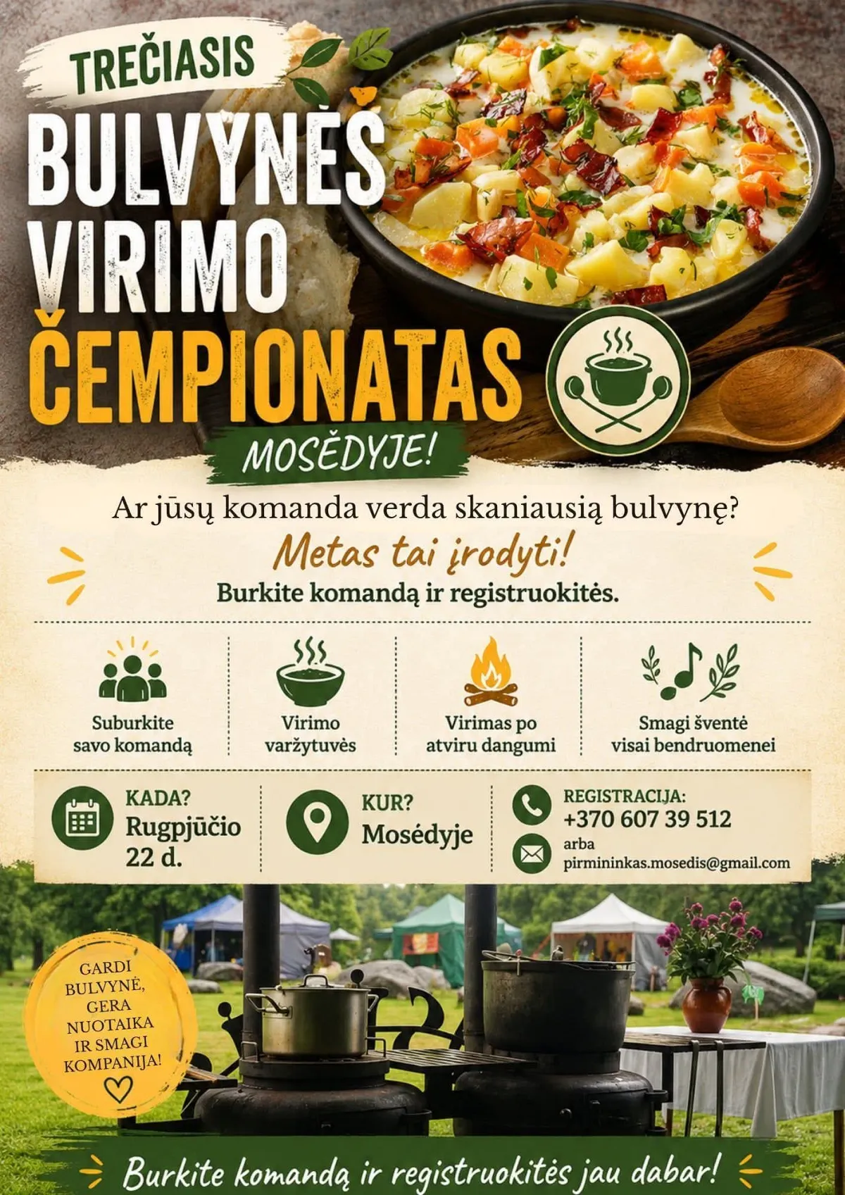 TREČIASIS BULVYNĖS VIRIMO ČEMPIONATAS MOSĖDYJE