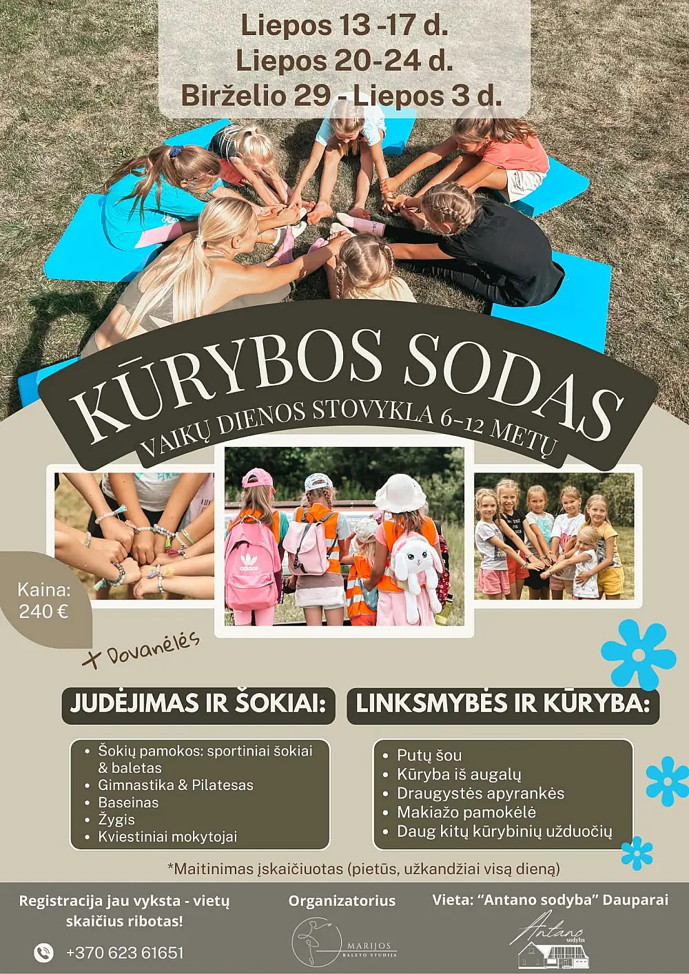 Vaikų vasaros stovykla 'Kūrybos sodas' 2026