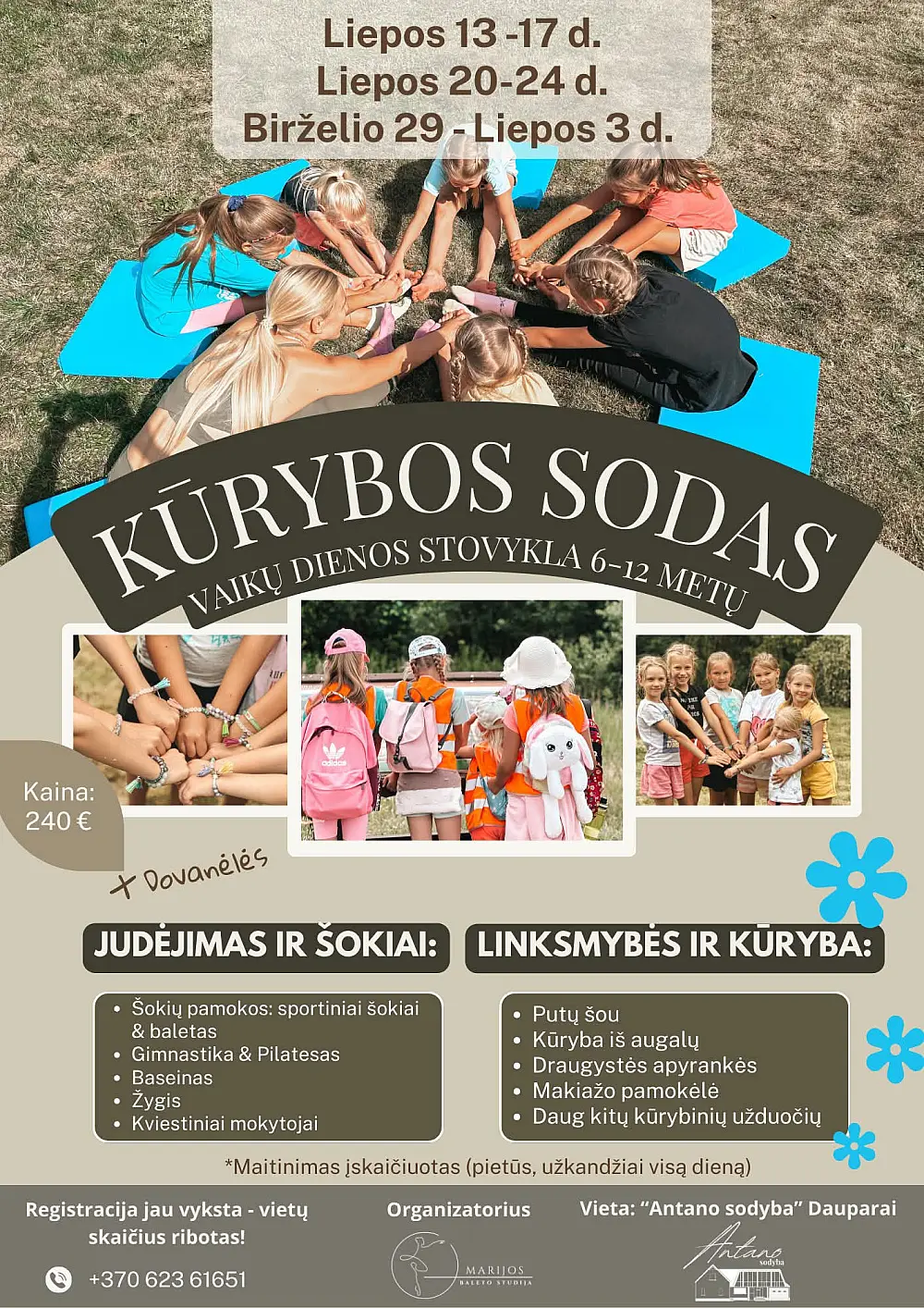 Vaikų vasaros stovykla "Kūrybos sodas" 2026