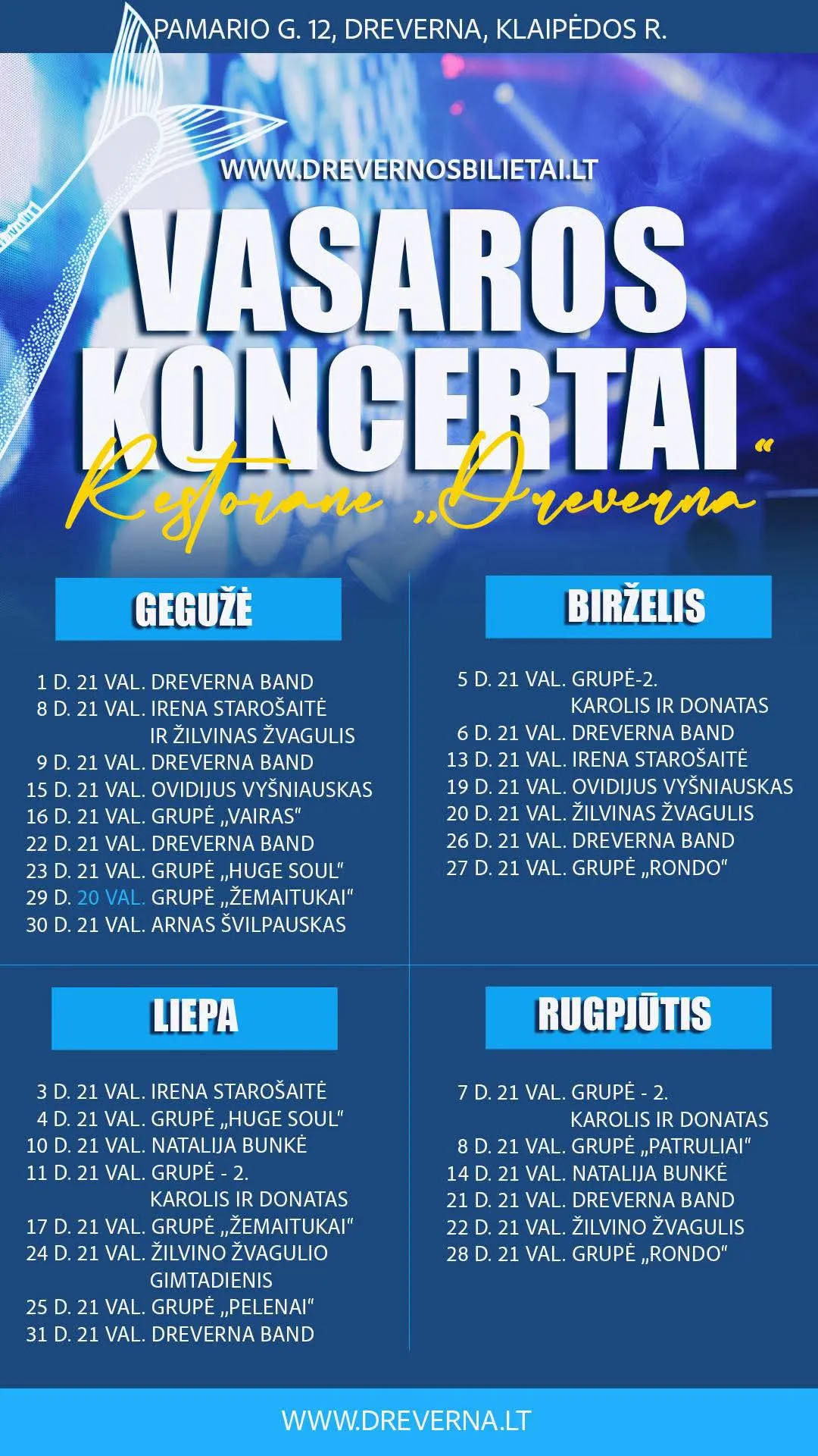 Vasaros koncertai | Restoranas Dreverna