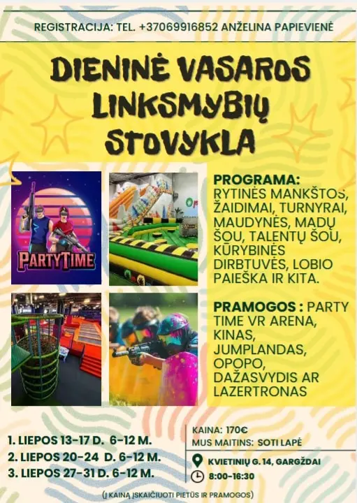 Vasaros linksmybių dienos stovykla