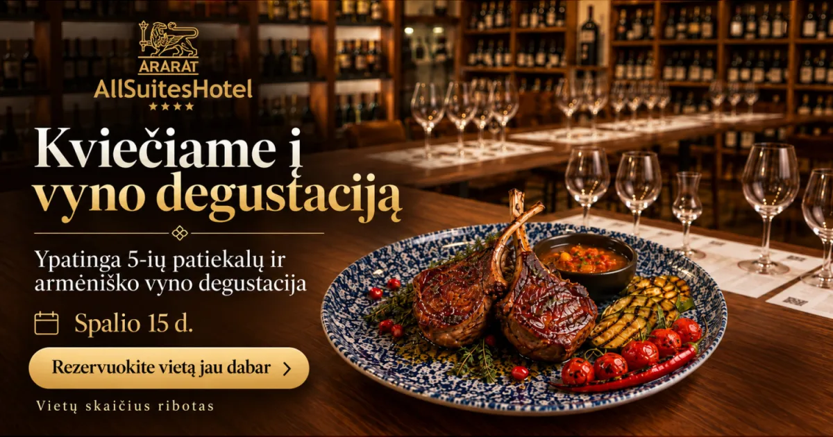 Ypatinga 5-ių patiekalų ir vyno degustacijos vakarienė