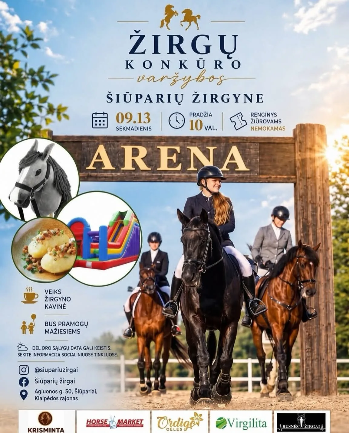 Žirgų konkūrų varžybos Šiūparių žirgyne